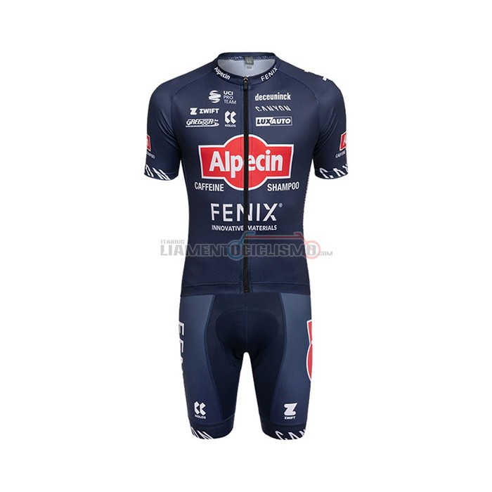 Abbigliamento Ciclismo Alpecin Fenix Manica Corta 2022 Scuro Blu